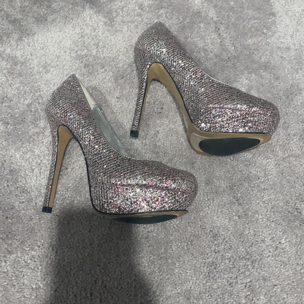Bakers multi colored sparkly heels size 7-1/2 - Picture 2 of 6